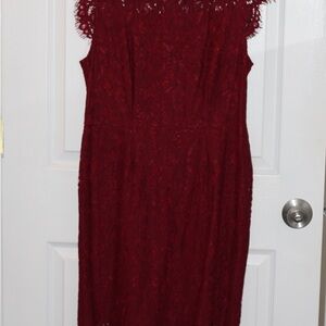 Elegant Lace Burgundy Dress